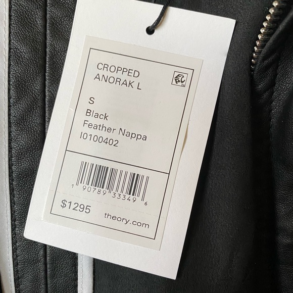 Theory • NWT Hooded Cropped Anorak Napa Leather Jacket - Picture 3 of 11